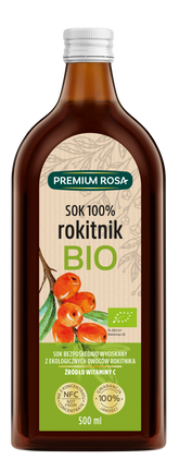 Sanddornsaft 100% BIO zuckerfrei 500 ml PREMIUM ROSA - Biolaboratorium